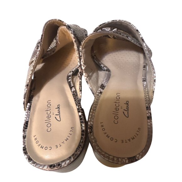 Snake Print Clarks Collection Womens Open-Toe Block Heel Sandals Size 6.5M - Picture 5 of 8